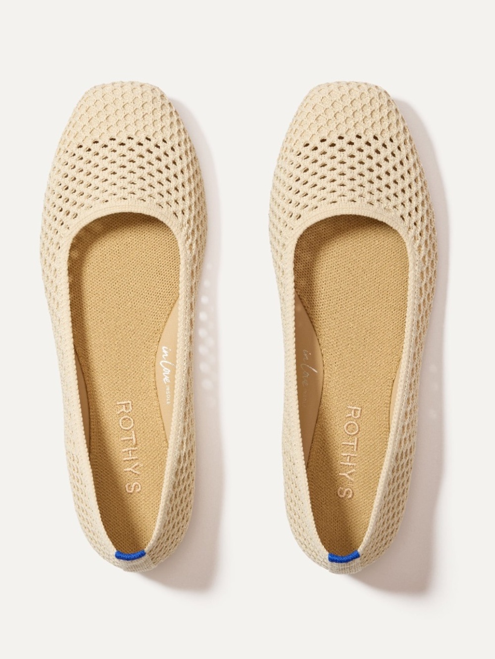 Rothy's The Max Square - Off White Mesh Size 8
